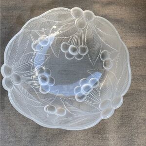 Mikasa Clear Glass Bowl with Cherry Design - Like New